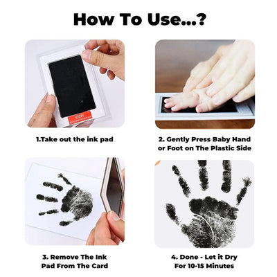 Inkless baby hand & footprint ink pad with 2 papers