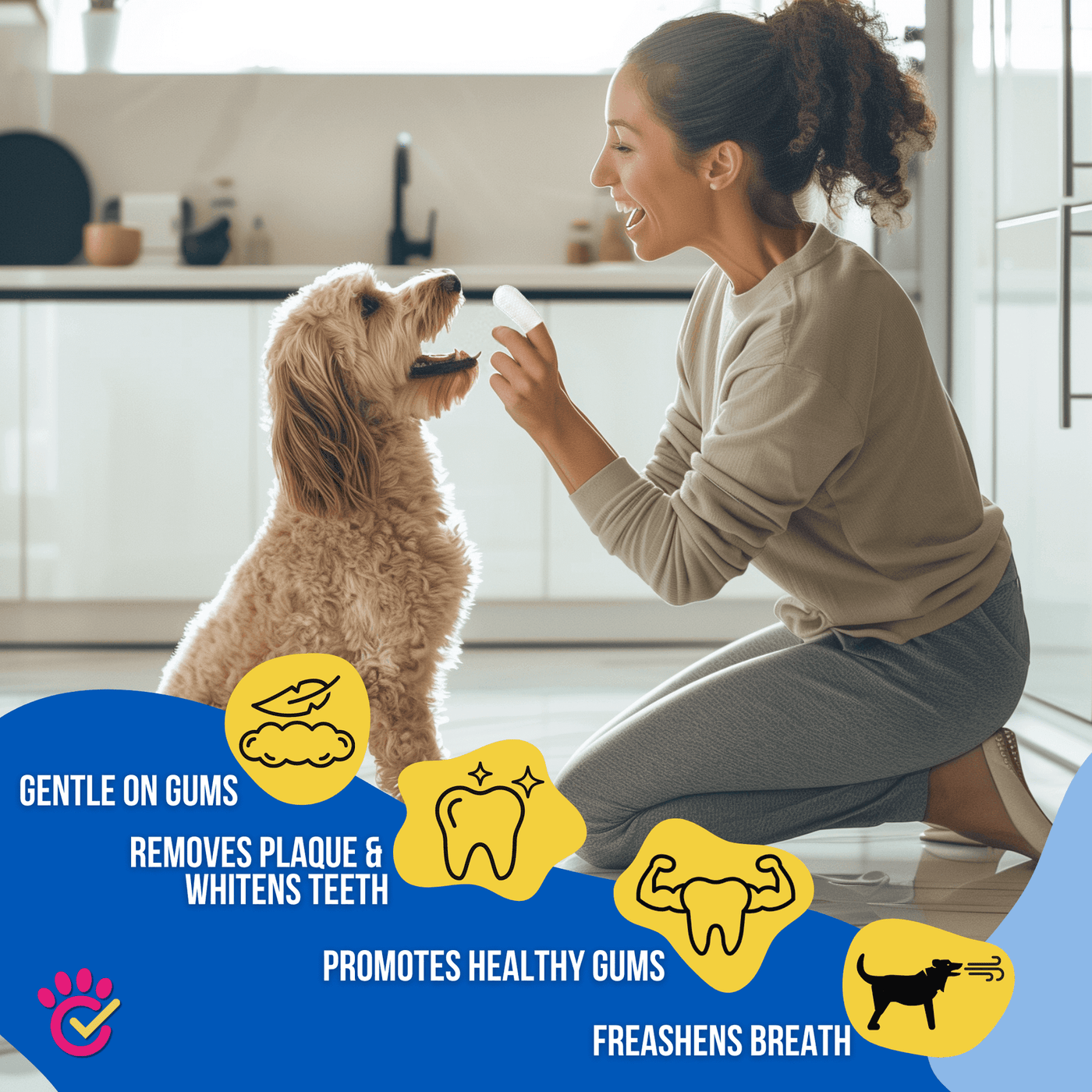 Naturally Formulated Pet Dental Finger Wipes 50pcs