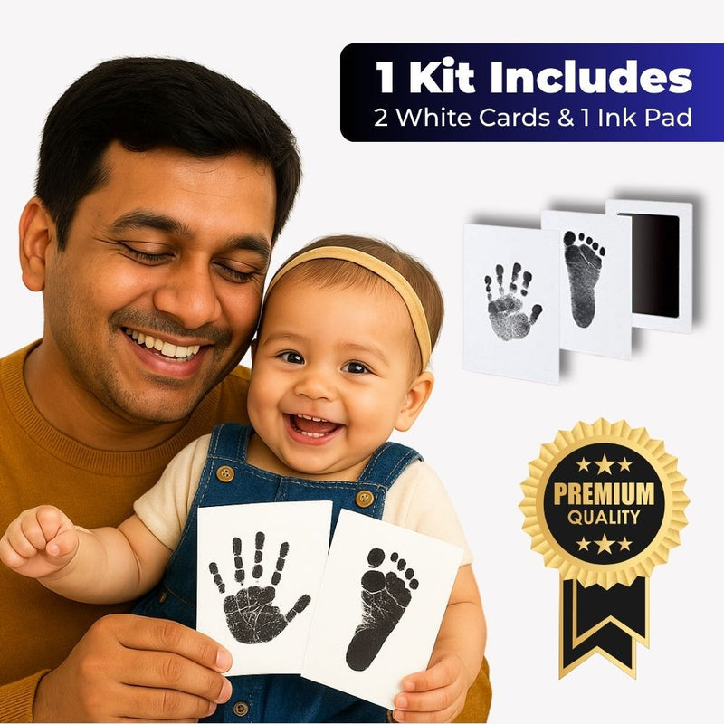 Inkless baby hand & footprint ink pad with 2 papers