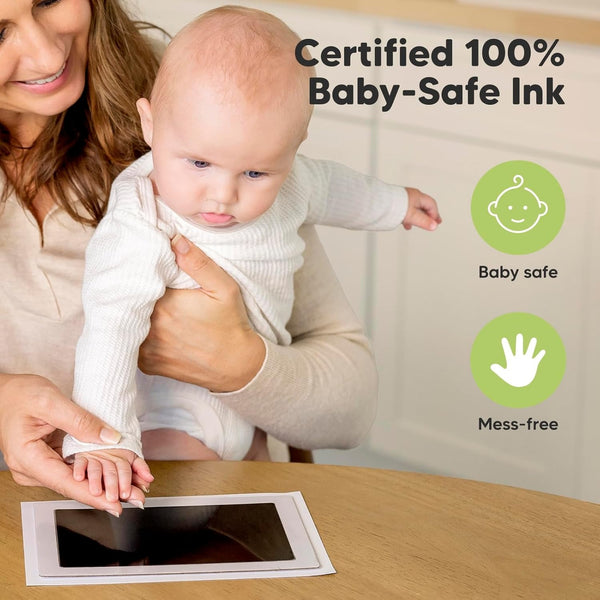 Inkless baby hand & footprint ink pad with 2 papers
