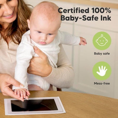 Inkless baby hand & footprint ink pad with 2 papers