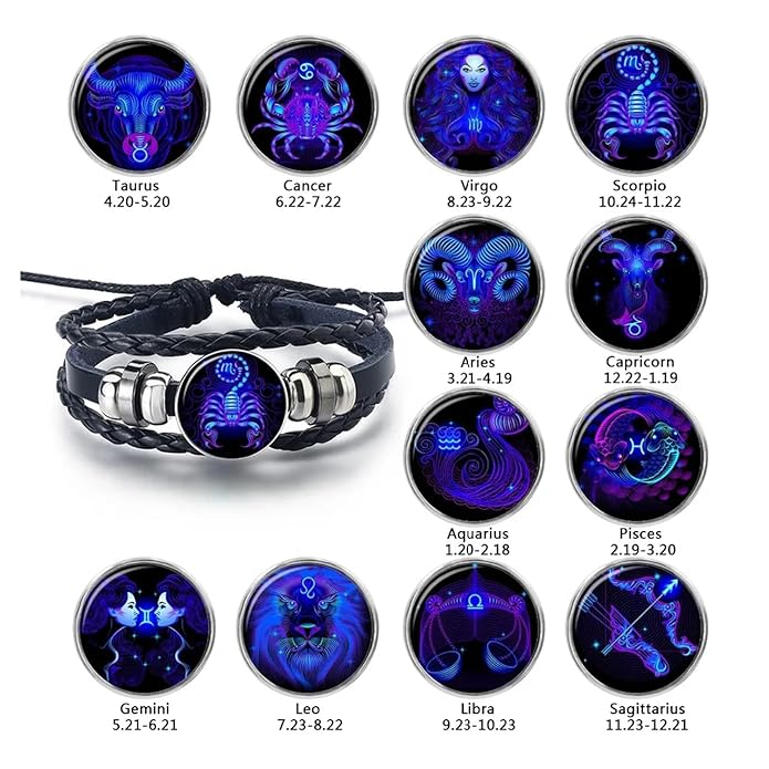 Adjustable Zodiac Sign Manifestation Bracelet